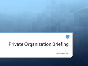 Private Organization Briefing