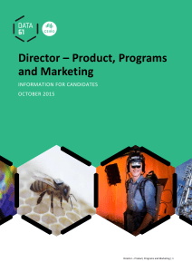 Director – Product, Programs and Marketing