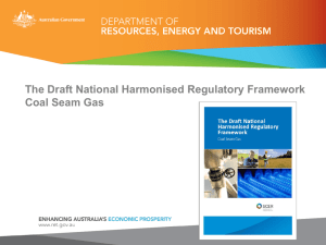 The National Harmonsised Regualtory Framework for Coal Seam Gas