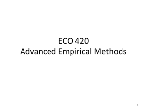 ECO 420 Advanced Empirical Methods
