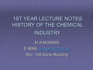 1st year lecture notes history of the chemical industry