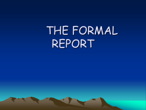 Formal Reports Lecture