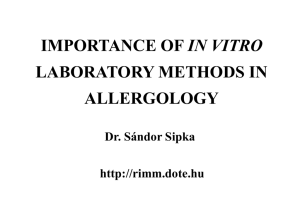 importance of in vitro laboratory methods in allergology