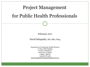 Project Management Plan - Institute for Public Health