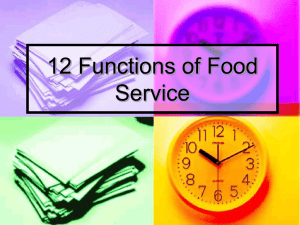 12 Functions of Food Service - MsLauriesWorldofHospitality