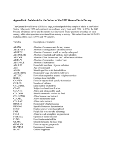 Codebook for the 2012 General Social Survey Subset