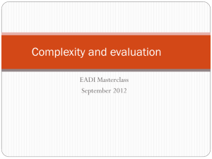 Complexity and evaluation - Community of Practice on Results