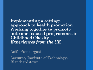 Implementing a settings approach to health promotion