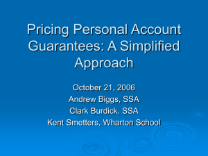 Pricing Personal Account Guarantees: A Simplified Approach