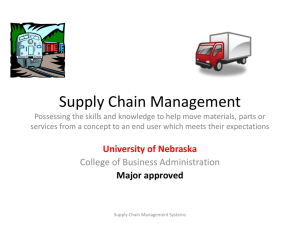 Supply Chain Management - University of Nebraska–Lincoln