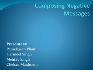 Composing Negative Messages - Mehtab Singh's E