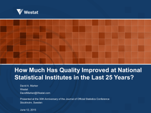 How much has Quality improved at National Statistical Institutes in