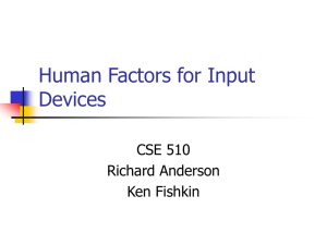 Human Factors for Input Devices