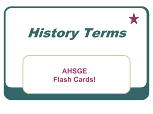 History Terms AHSGE Flash Cards!