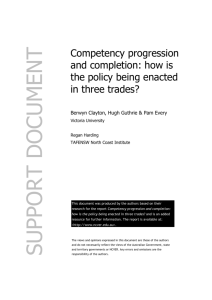 Competency progression and completion