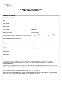 Company Registration Form - Catholic Commission For Employment