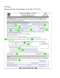 I-9 Form: Instructions for Nonresident on H