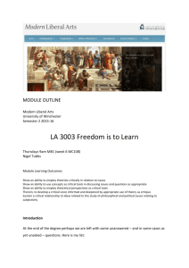 LA 3003 Freedom is to Learn outline 15-16
