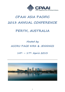 2013 CPAAI AP Annual Conference, Perth