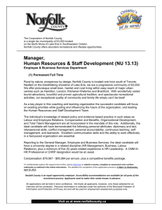 Manager, Human Resources & Staff Development