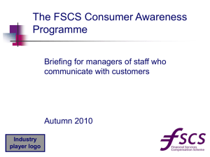 FSCS Staff Management Briefing for Awareness Programme