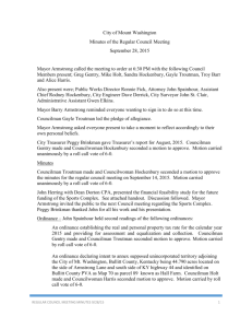 City of Mount Washington Minutes of the Regular Council Meeting