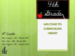 welcome to curriculum night! - Mrs. Lowry's Sensational Second Grade