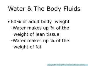 Water And The Body Fluids