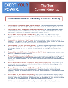 Ten Commandments for Influencing the General Assembly