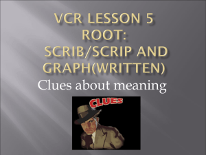 VCR LESSON % root Scrib/scrip and graph(written)