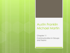 Communication in Groups and Teams - Chapter 11