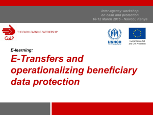 E-Transfers and operationalizing beneficiary data protection