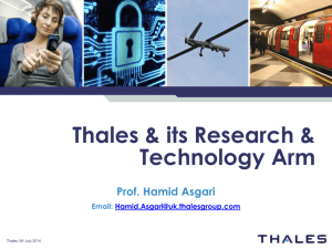 Welcome to Thales UK - Centre for Telecommunications Research