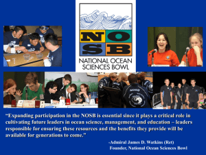 Founder, National Ocean Sciences Bowl NOSB Program Overview