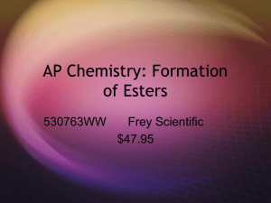 AP Chemistry: Formation of Esters