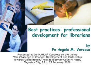Best practices: professional development for librarians by Fe Angela