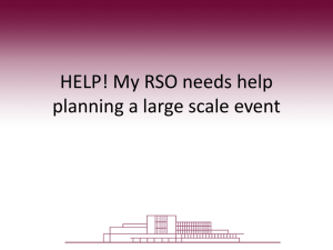 RSO Large Scale Event Workshop