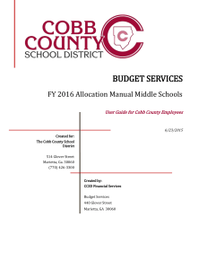 budget services - Cobb County School District