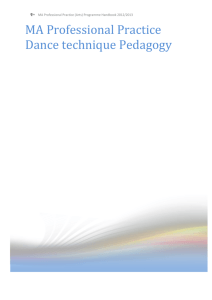 MA Professional Practice Dance technique Pedagogy