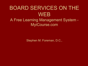 BOARD SERVICES ON THE WEB A Free Learning Management