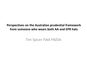Perspectives on the Australian prudential framework from someone