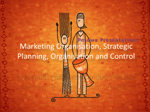 Marketing Organisation, Strategic Planning