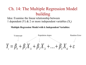 Chapter 14, Multiple Regression Analysis
