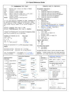 C++ Quick Reference