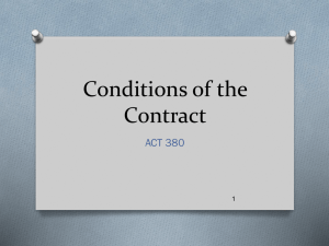 Conditions of the Contract