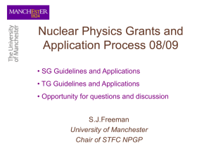 TRAVEL GRANTS - STFC Nuclear Physics Group