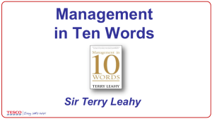 Sir Terry Leahy - MANAGEMENT IN 10 WORDS 16 9