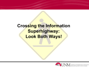 Crossing The Information Superhighway