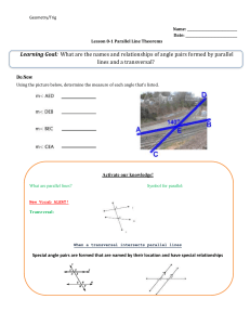 8-1 Parallel Line Theorems
