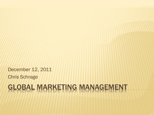 Global Marketing MaNagement